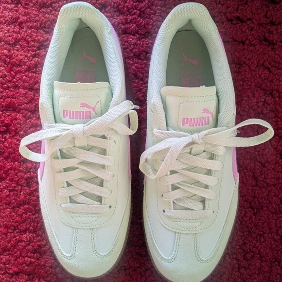 New/Never Worn Puma Palermo Mint Green and Pink Sneakers - Fresh Mint/Fast Pink - Picture 3 of 6